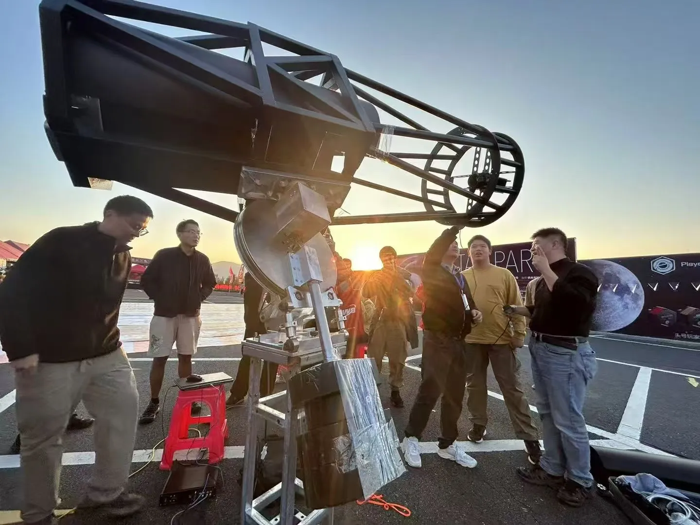 Open-source survey telescope in action