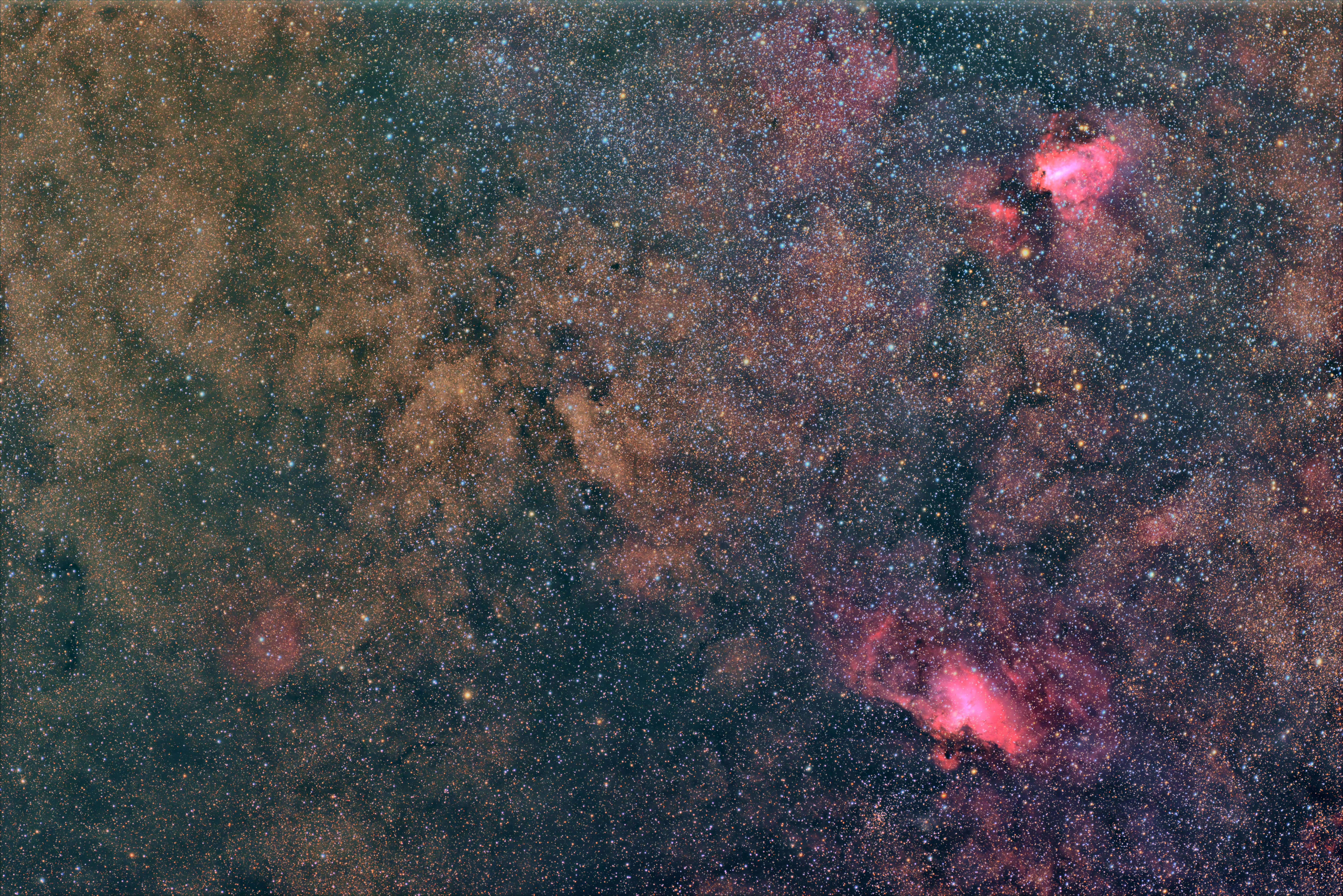 Eagle Nebula (Pillars of Creation) & Omega Nebula